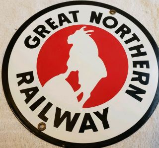 Great Northern Railway Railroad R&R Vintage Steel Train Metal Heavy Sign 7