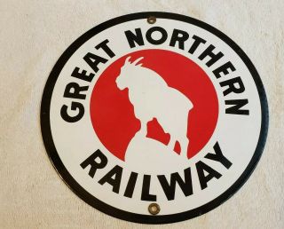 Great Northern Railway Railroad R&R Vintage Steel Train Metal Heavy Sign 8