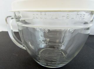 Vintage Anchor Hocking Glass Mixing Batter Bowl with Lid 8 Cup 2 Qt. 4