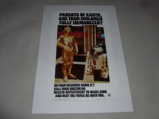 Vintage Star Wars Poster 1979 R2 - D2 C - 3po Potf Esb Rotj Us Govt Health