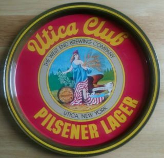 Vintage Utica Club Pilsner Lager Beer Utica Ny Tin Serving Tray