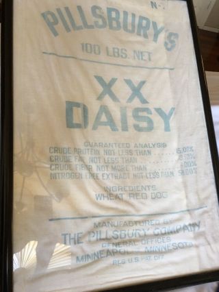 2 Vintage 100 Lb Flour Sacks Pillsbury Xx Daisy,  Fair - Acre