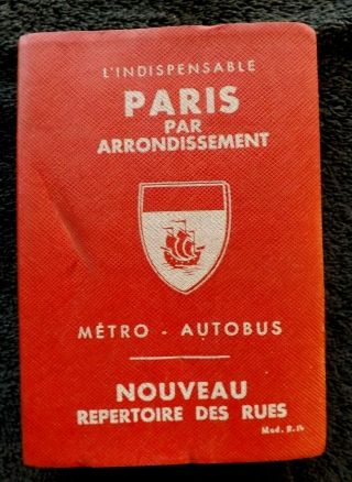 Vintage Awesome Paris France Map Book Of 21 Maps Metro Autobus Carte