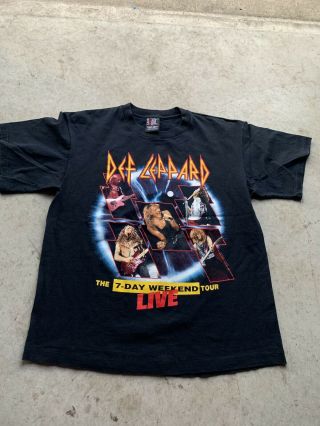 Vintage Def Leppard Graphic Tee Xl Giant 7 Day Weekend Tee