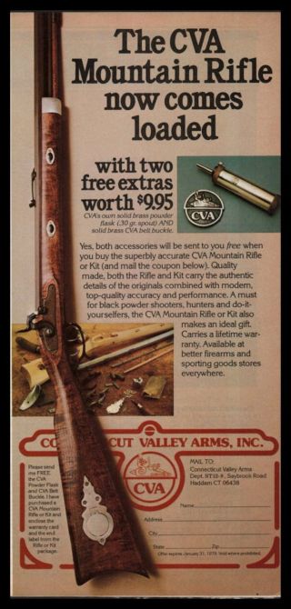 1978 Cva Mountain Rifle Ad Connecticut Valley Arms Advertising