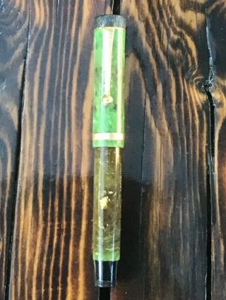 Vintage Parker Lucky Curve Jade Green Flat Top Fountain Pen