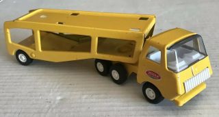 Vintage 1970s Tonka Tiny Mini Pressed Steel Small Truck Hauler Trailer Yellow