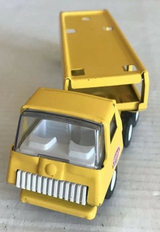 Vintage 1970s Tonka Tiny Mini Pressed Steel Small Truck Hauler Trailer Yellow 3