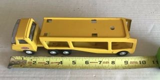 Vintage 1970s Tonka Tiny Mini Pressed Steel Small Truck Hauler Trailer Yellow 4