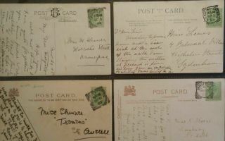 Vintage Printed Postcard Gb Ke Vii Bruton Evesham Leamington Squared Circle Pm