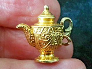 Vintage Antique 9ct Gold Charm Pendant Teapot Coffee - Pot Hallmarked 1960 Birm.