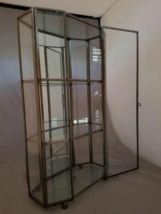 RETRO SMALL METAL GLASS CURIO DISPLAY CABINET CASE Litetyme 3