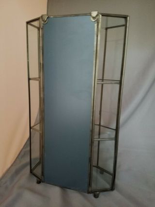 RETRO SMALL METAL GLASS CURIO DISPLAY CABINET CASE Litetyme 4