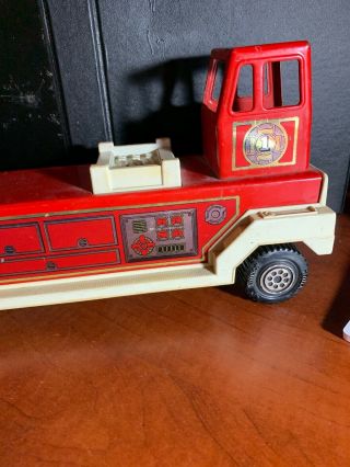 Vintage 1980 TONKA “ 1 Red Fire Engine “Hook And Ladder” Trailer Only 4