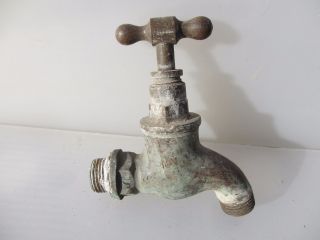 Antique Brass Tap Garden Sink Stables Basin Tank Vintage Edwardian Old Keg