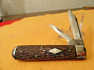 Peach Seed Bone Diamond Edge Pocket Knife Rare Vintage Pocket Knife