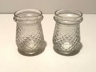 2 Vintage Lp Clear Glass Victorian Christmas Candle Cup Light Fairy Lamp