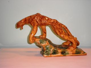 Vintage Royal Haeger Ceramic Leopard Panther Figurine Art Deco Style 8 