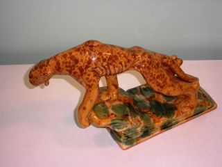 Vintage Royal Haeger Ceramic Leopard Panther Figurine Art Deco Style 8 