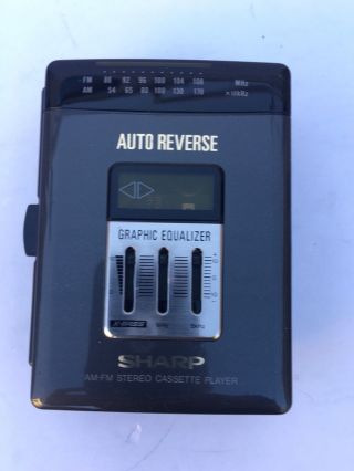 Vintage Sharp Am - Fm Stereo Cassette Player Auto Reverse