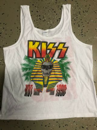 Vintage Kiss 1990 Hot In The Shade Tour Double Sided Tanktop Concert Tee Size Xl