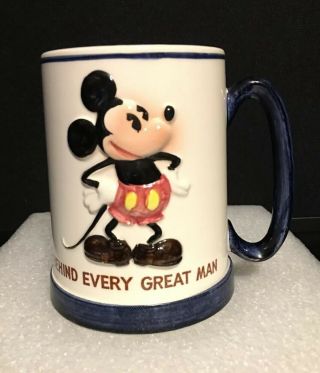 Mickey & Minnie Mouse Walt Disney Productions Vintage 3d Coffee Mug Cup