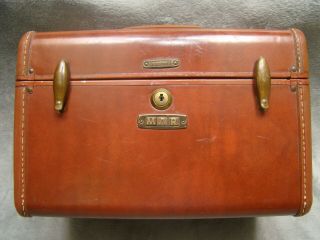 Vintage Samsonite Schwayder Bros Travel Makeup Train Brown Hard Case Suitcase