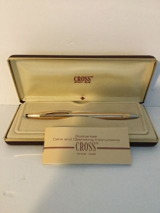 Vintage Cross 1/20 14k Gold Filled Ballpoint Pen With Blue Ink