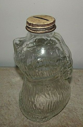 Vtg Grapette Soda Figural Cat Kitten Glass With Lid Coin Bank Syrup Jelly Jar 2