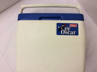 Vintage Coleman Lil Oscar Cooler 5272 Blue White September 84 Lunch Box Usa Made