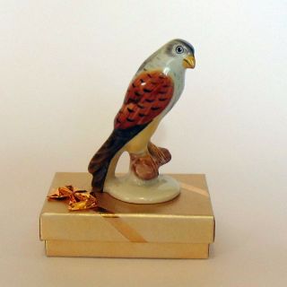 Vintage Porcelain Hungarian Herend Colorful Falcon Bird Figurine Handpainted