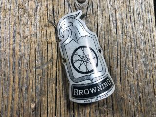 Vintage Antique Bike Bicycle Browning Head Badge Crest Emblem Sign Headbadge No3