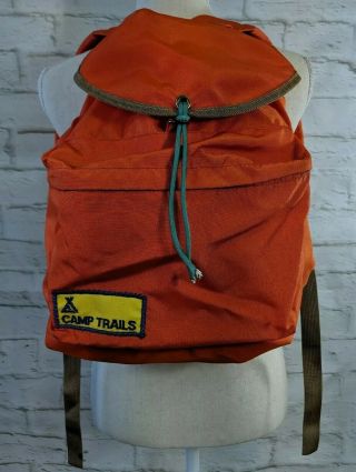 Camp Trails Backpack Orange Vintage Scouting Day Pack