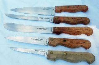 Set 5,  Vintage Regent Sheffield Butcher Block Knives