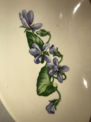 Vtg Franciscan Fine China California OLYMPIC Violet Flower Bon Bon Trinket Dish 3