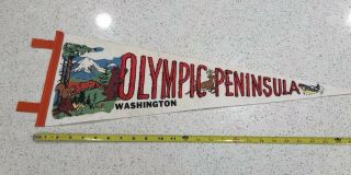 Vintage Felt Pennant From The Olympic Peninsula,  Washington.  Travel Souvenir.