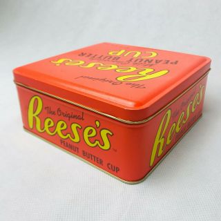 Vintage 1994 Reese ' s Peanut Butter Cup Metal Tin Container Can Reeses Hershey 4