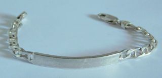 Vintage Alf.  Italy.  925 Sterling Silver Id Chain Bracelet Blank