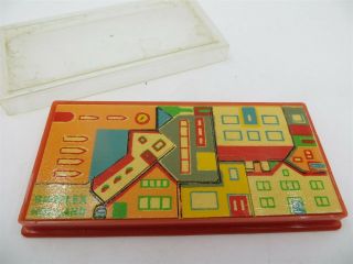 Vintage Simplex Holland 9 Piece Wood Puzzle In Plastic Case 2 " X 4.  5 "