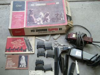 Vtg Oster Professional Animal Dog Clipper Kit W/2 Clippers & Box/paperwk