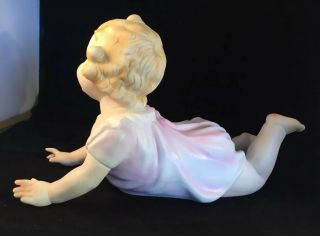 20 Antique Vintage Bisque Porcelain Piano Doll Baby Girl With Ruffled Gown 4