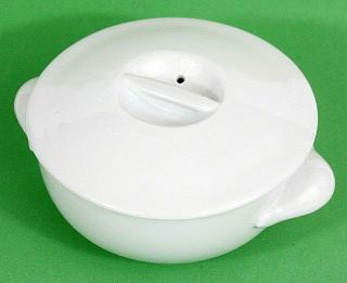 Apilco France Soup Bowl With Lid,  Porcelain,  4.  5 " Euc,  Classic White,  Vintage
