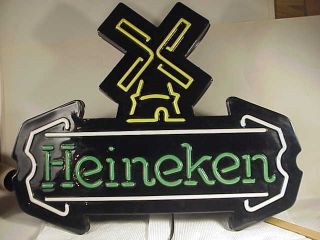 Vintage Heineken Beer Windmill Sign Neon - Look