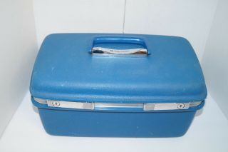 Vintage Samsonite Saturn Ii Train Makeup Case Luggage Blue