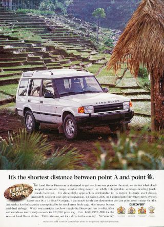 1996 Land Rover Discovery - Shortest Distance - Vintage Advertisement Ad A22 - B