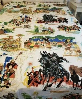 Lord Of The Rings Vintage 1970’s Flat Full Bed Sheet