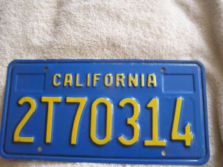 Vintage California Blue Commercial License Plate