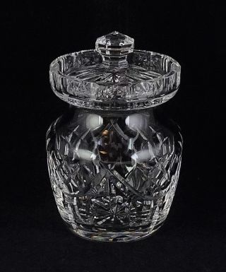 Waterford Irish Vintage Honey Jam Crystal Glass Condiment Jar With Lid Signed