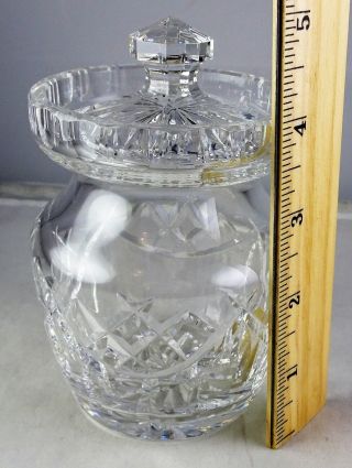 Waterford Irish Vintage Honey Jam Crystal Glass Condiment Jar with Lid Signed 2