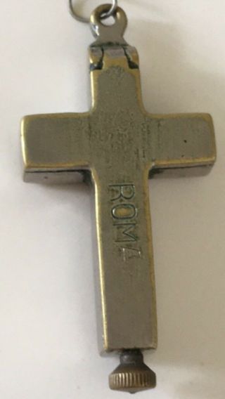 OLD Vintage Antique Relic CRUCIFIX CROSS SEED BEAN ROSARY ROMA 4